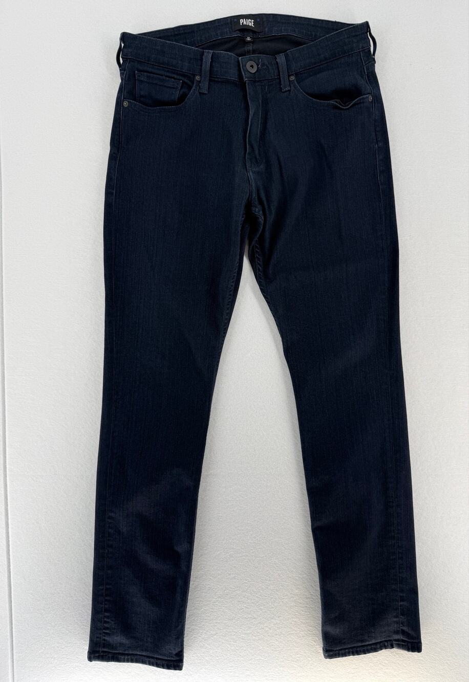 PAIGE Federal Jeans Mens 33 Slim Straight Dark Wash Stretch Denim Made USA